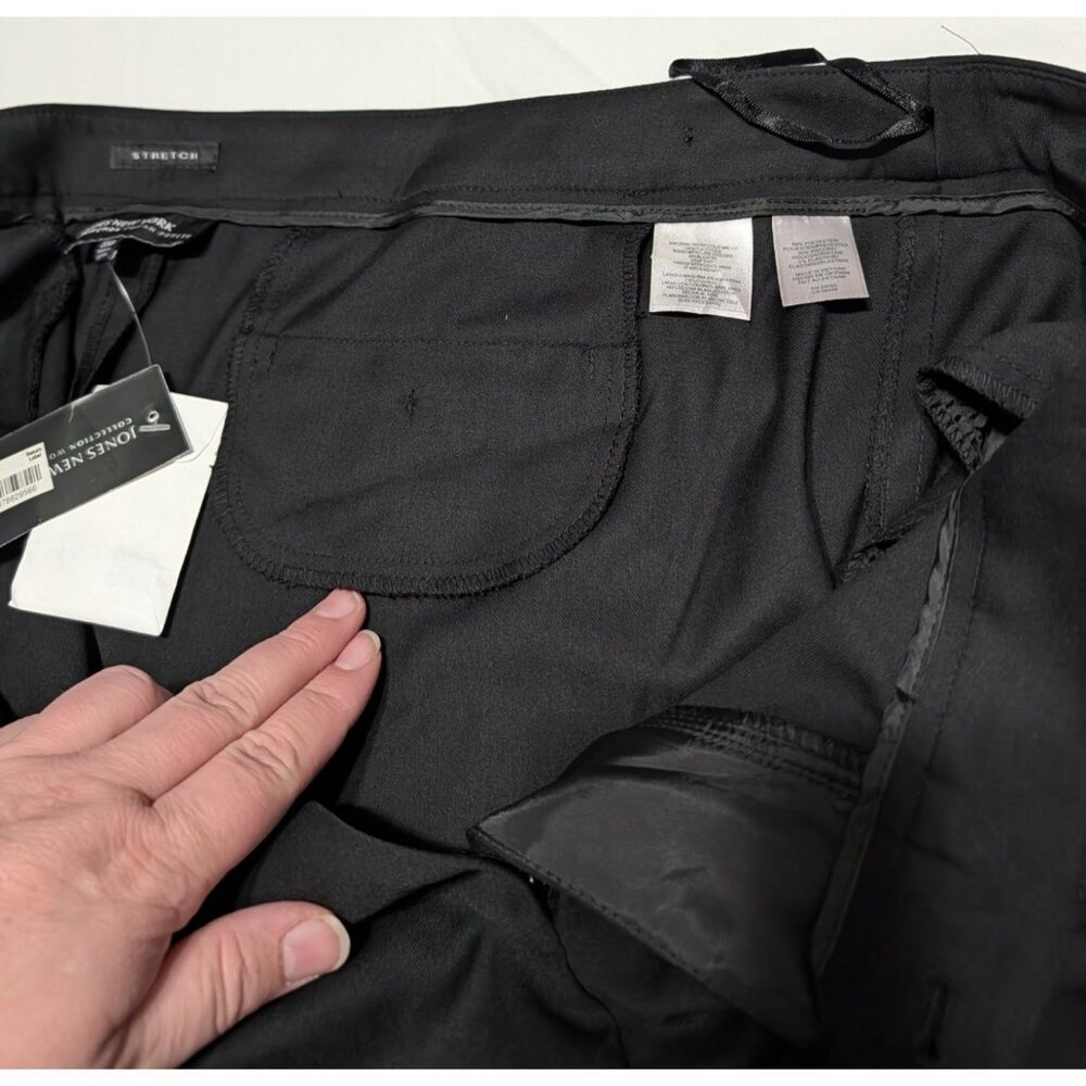 Jones New York Womens Black Stretch Slim Fit Pants 20WP Petite Runway Style - Picture 11 of 15
